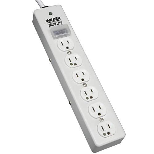 SPS606HGRA Surge Protector Strip with Medical RT Angle Plug, 6 Outlet & 6Ft Cord