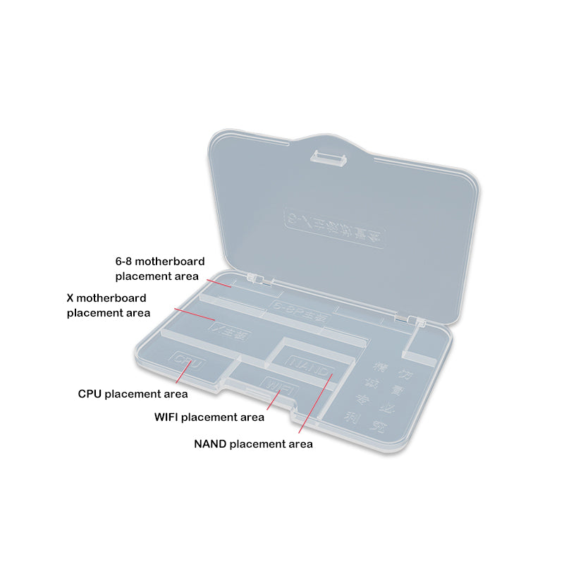 Super-hard Plastic Transparent Storage box for protect iPhone 6 6S 7 8 X Motherboard repair