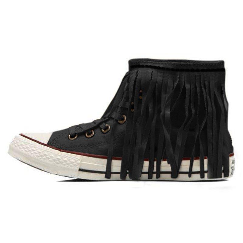 White Cloth Winter Tassel Flats