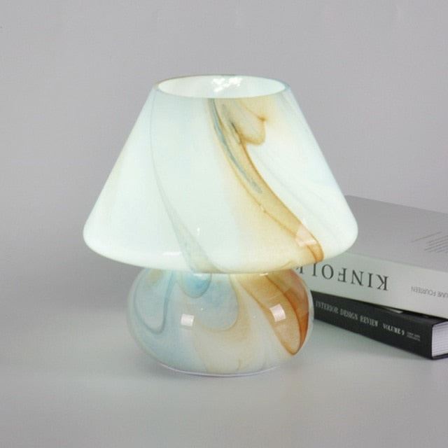 Glass Mushroom Table Lamp Living Room Bedroom Bedside Table Lamp