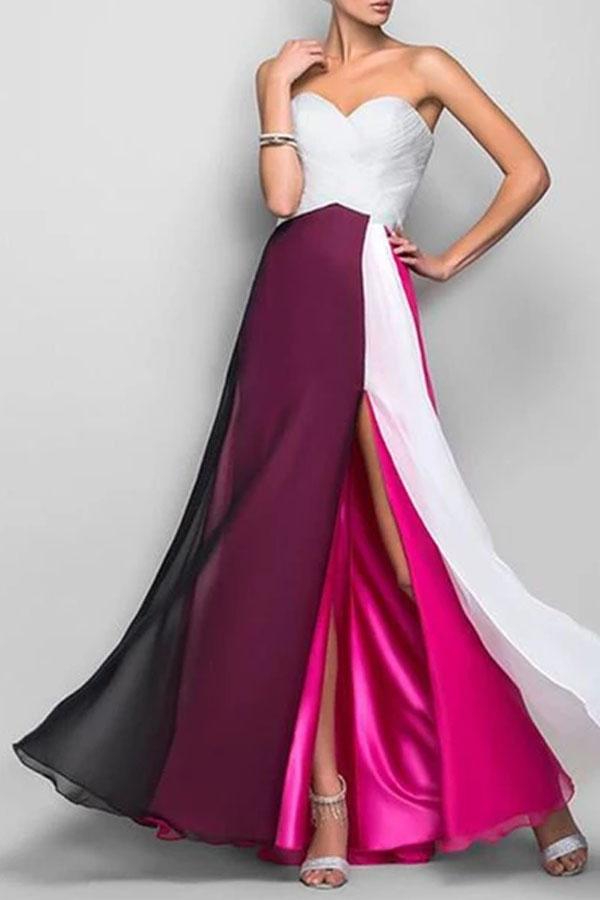 Elegant Off Shoulder Long Section Evening Maxi Dress