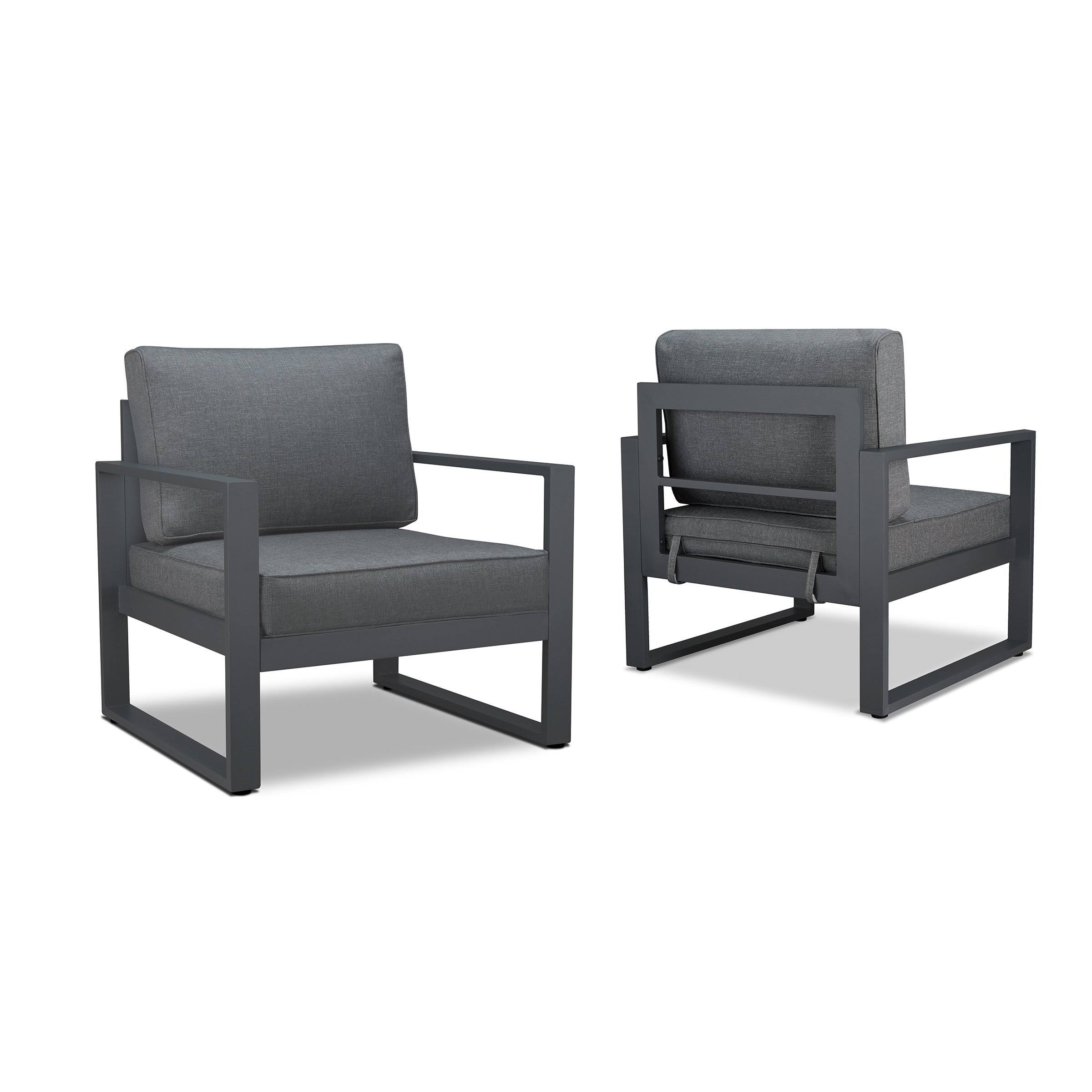Real Flame Baltic Casual Chair in Gray Set of 2