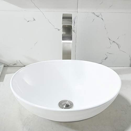 Bathroom Sink 16��� x 13��� Oval White Ceramic Vessel Sink Modern Egg Shape