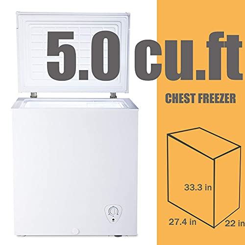 Smad Chest Freezer 5 cu ft Mechanical Control with Removable Basket