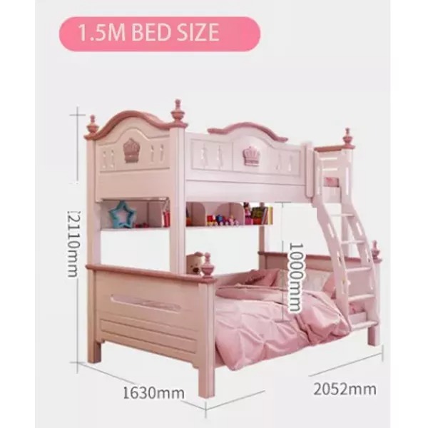 CHILDREN BED MODERN PINK PRINCESS BED KIDS BUNK BEDS DOUBLE GIRLS BEDROOM FURNITURE WOODEN AMERICAN STYLE HIGH QUALITY