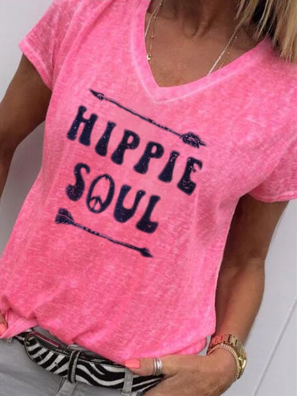 Short Sleeve V Neck Shirts & Tops