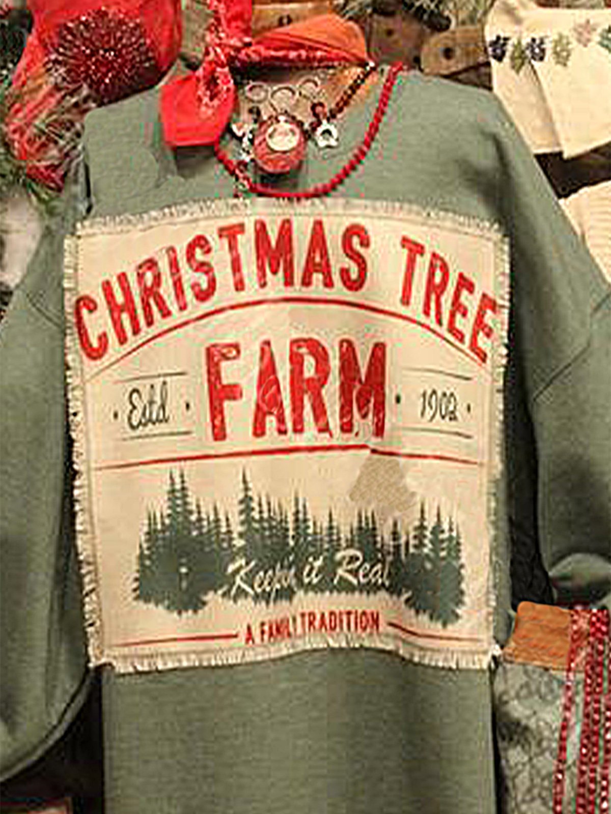 Christmas loose long sleeve printed sweatshirt