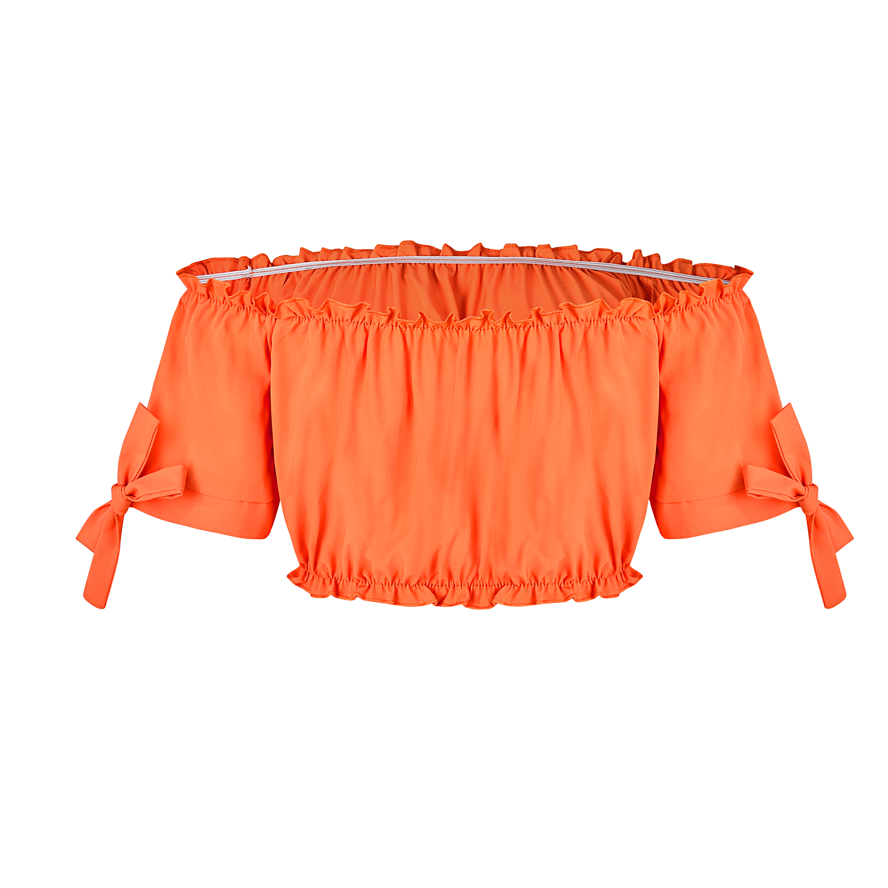 Off Shoulder Ruffles Crop Top