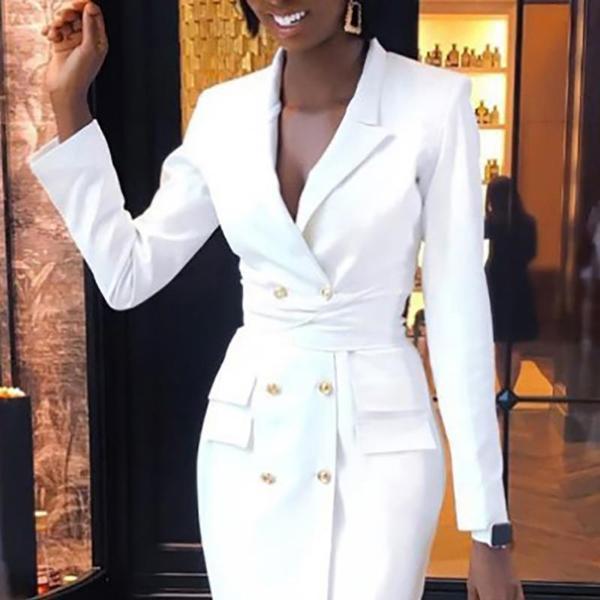 Fold-Over Collar  Double Breasted Flap Pocket  Two Way Coats