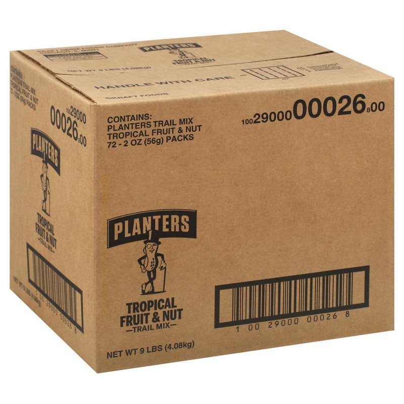 Planters Trail Mix, Tropical Fruit and Nut, 2 oz Bag, 72/Carton