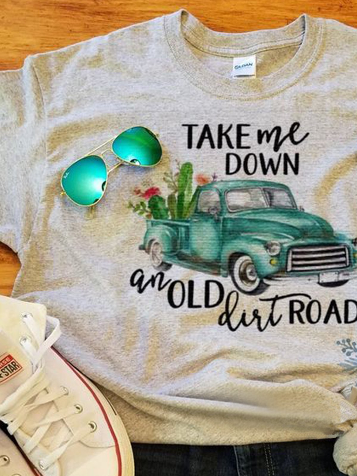 Casual plus size loose cartoon car pattern printed short sleeve round neck T-shirt