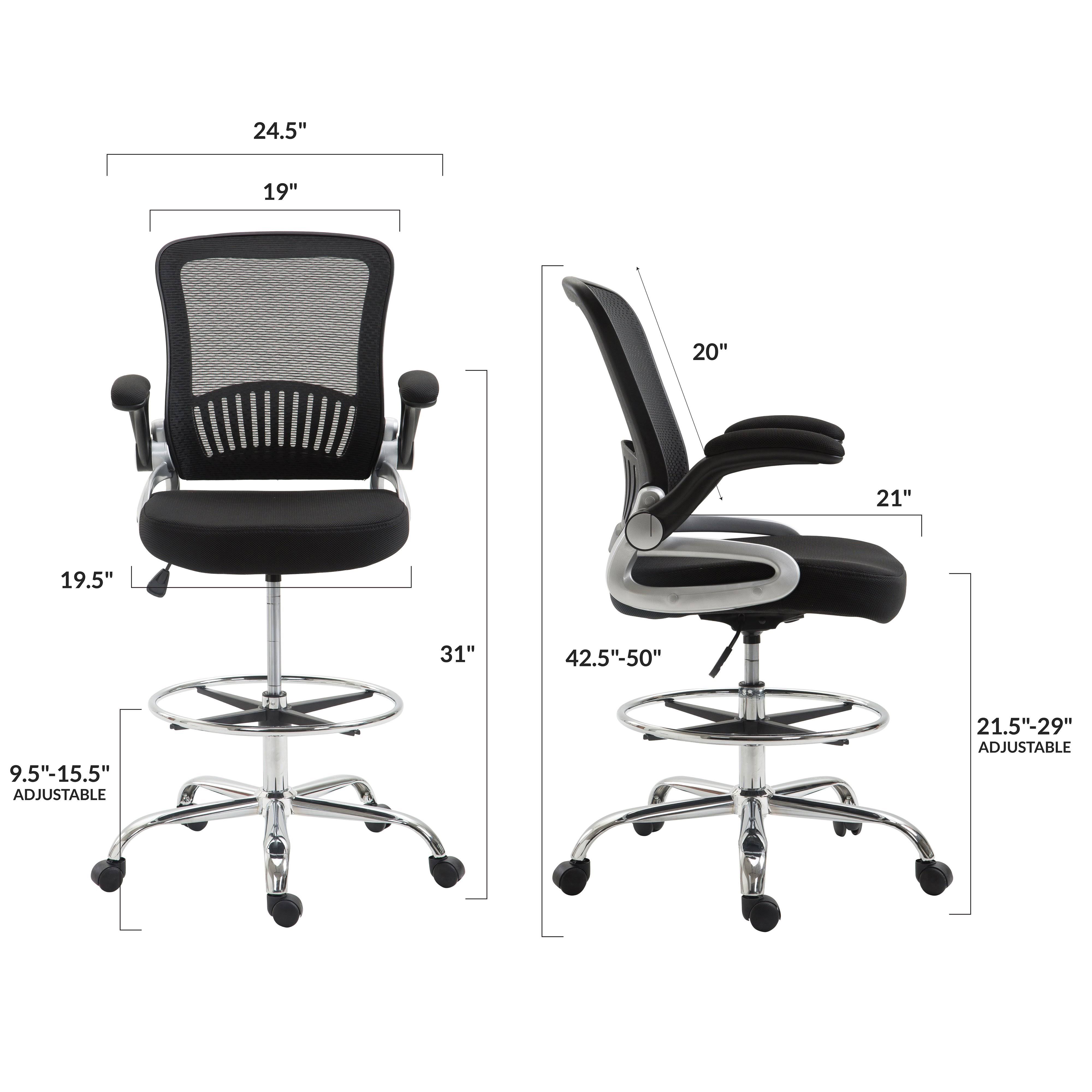 Edgemod Hargrove Drafting Chair in Black