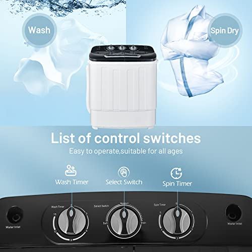 Dryer Combo XPB36-1288SA Mini Washing Machine, Black