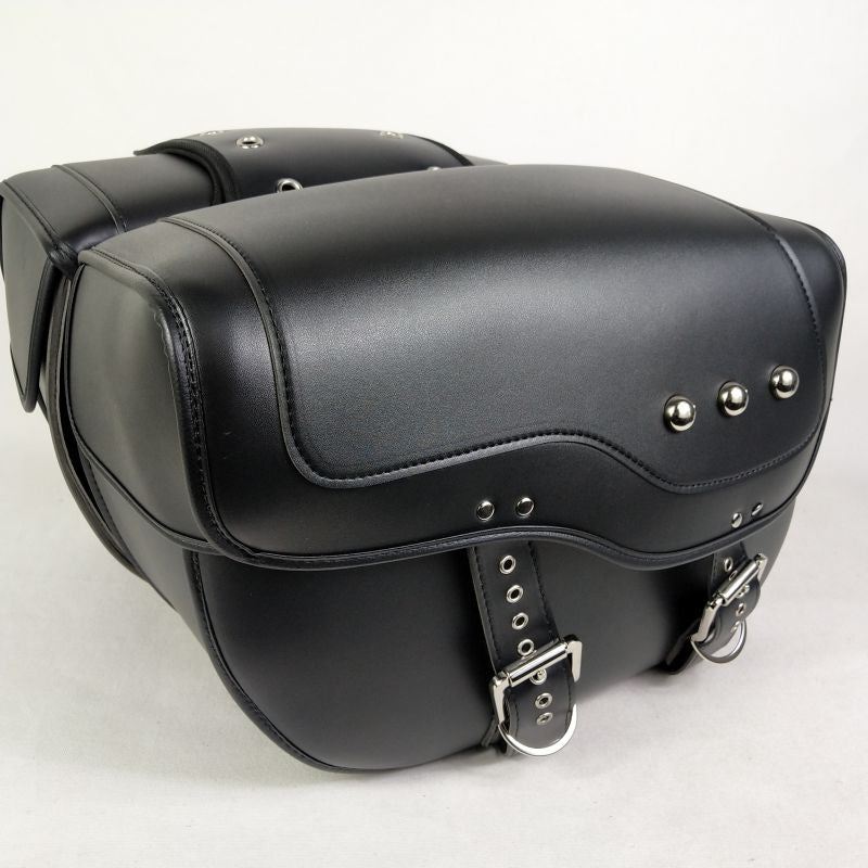 Pair Motorcycle Saddlebag Leather Waterproof Luggage Bags