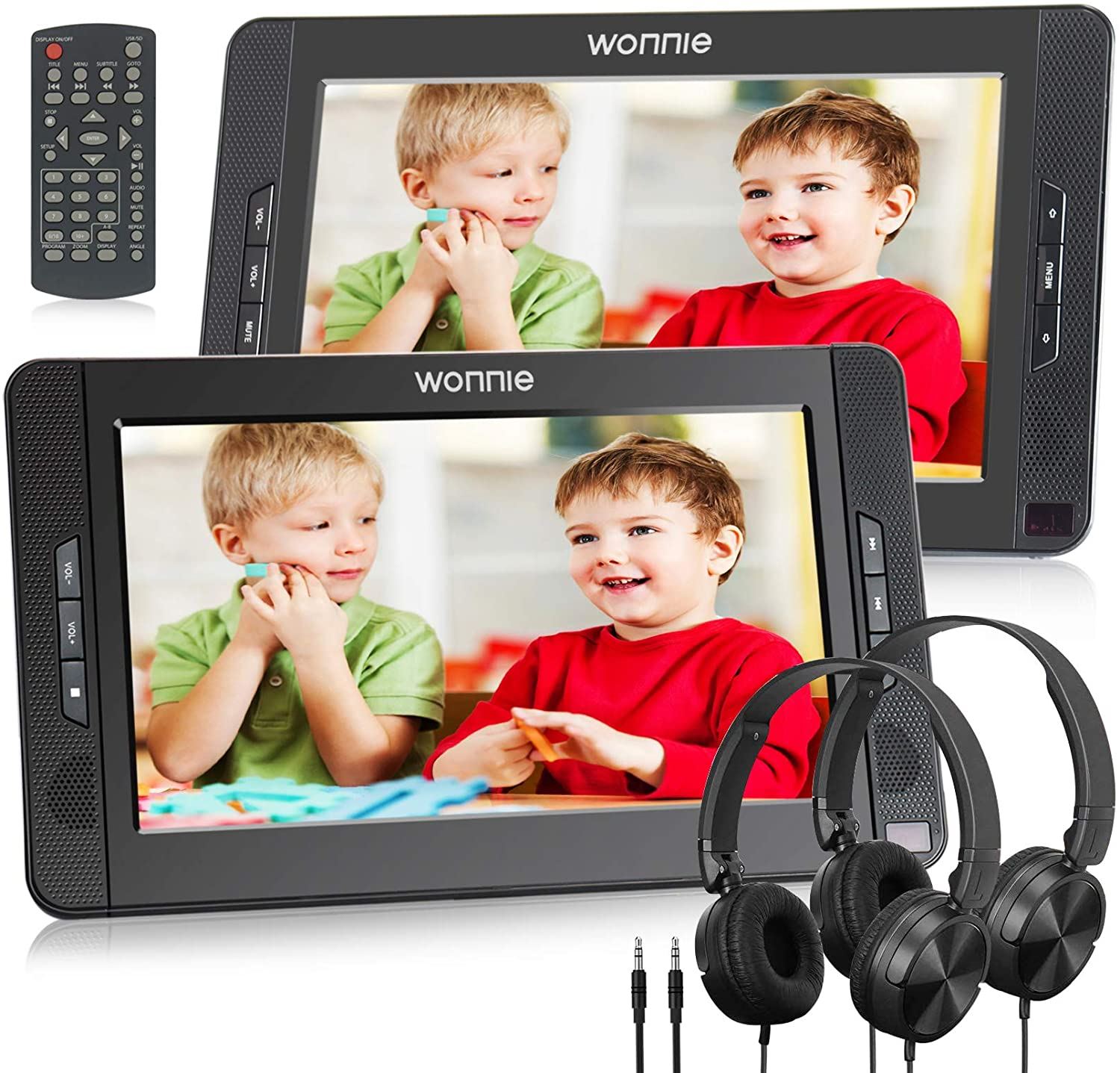 WONNIE 10.5′′ Dual Portable DVD Player for Car, Headrest Kids CD Players