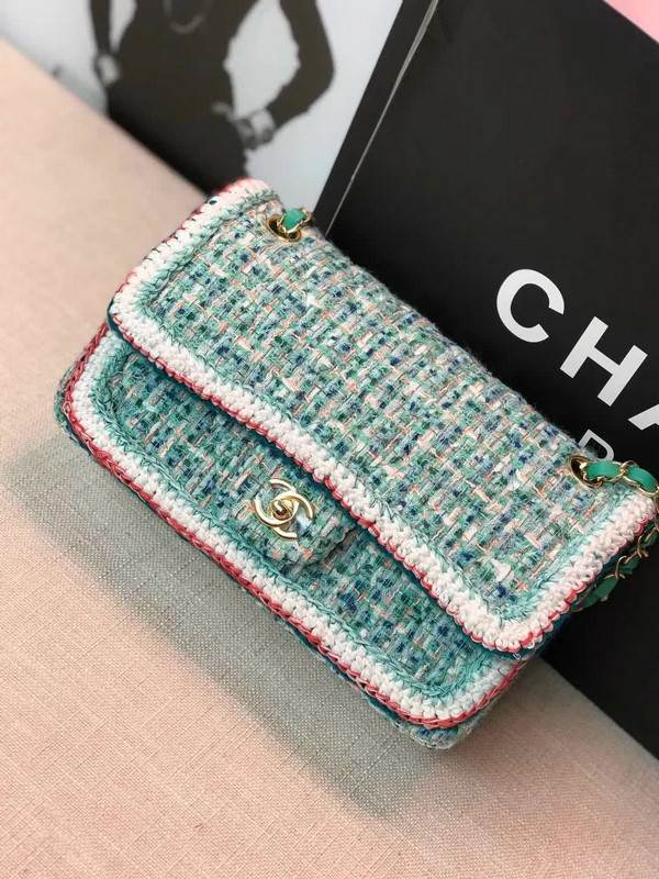 high quality handbag 119016 tweed flap bag 1112