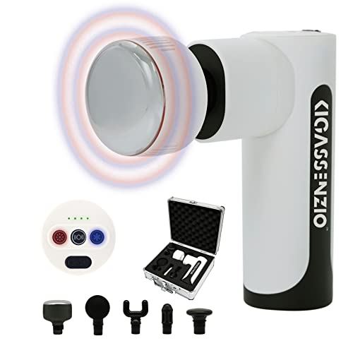 Portable Handheld Deep Tissue Massager w/ Heat, Cool &Carry Case for Body Pain