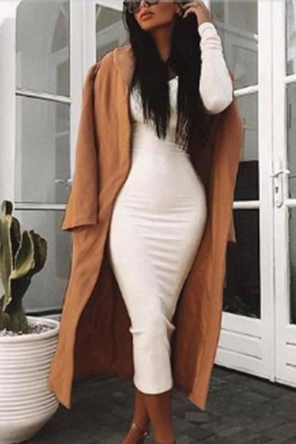 Fashion Sexy Lace V Neck Knit Sweater Maxi Dresses