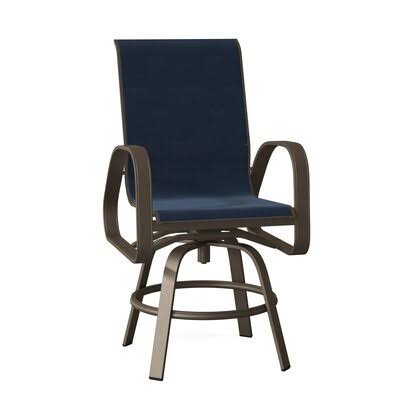 Primera Swivel Patio Dining Armchair Telescope Casual Navy 13D/Textured Kona 100x22H x 100x22W x 100x22D