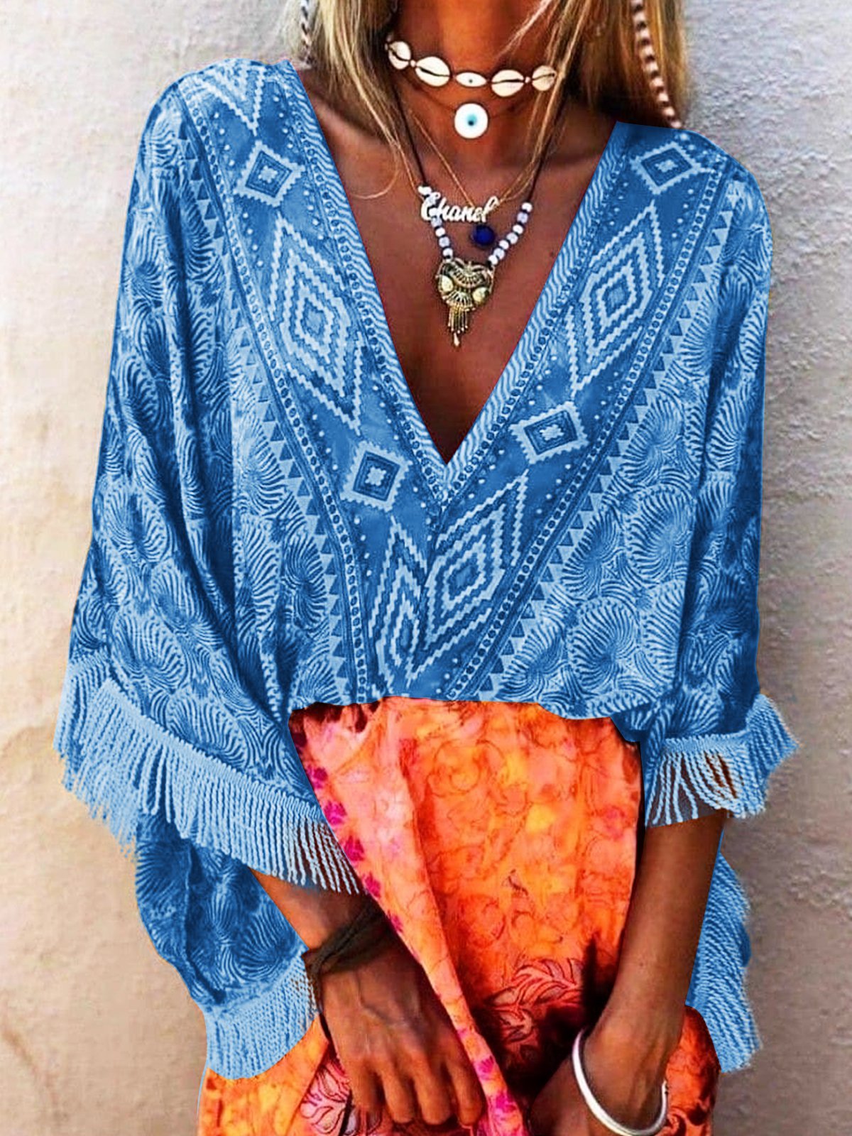 Women's V Neck Boho Holiday Dresses