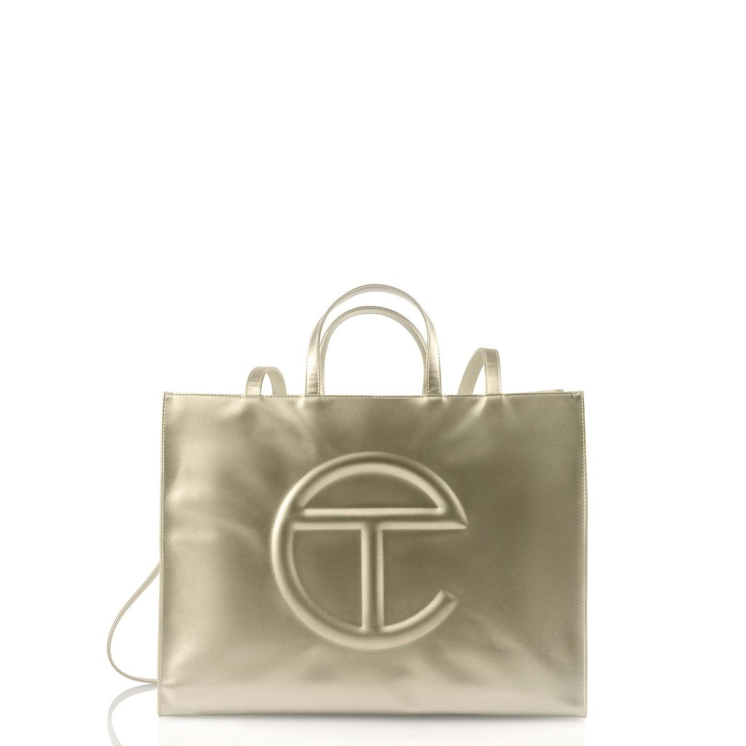 Large Gold Shopping Bag