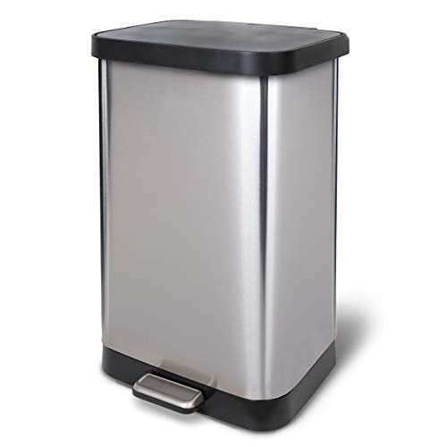 Large Metal Kitchen Garbage Bin with Soft Close Lid