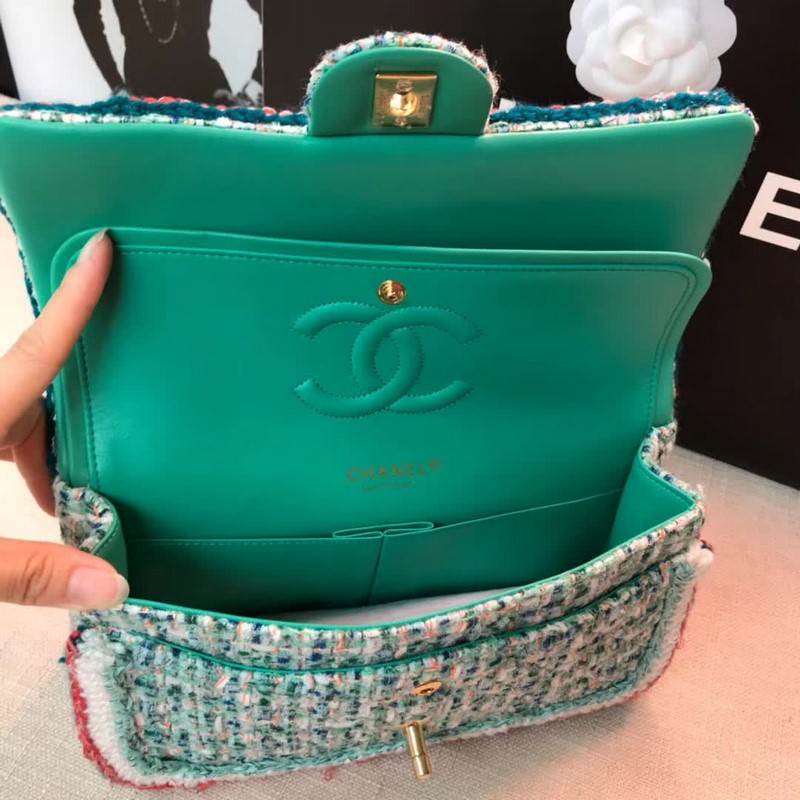 high quality handbag 119016 tweed flap bag 1112