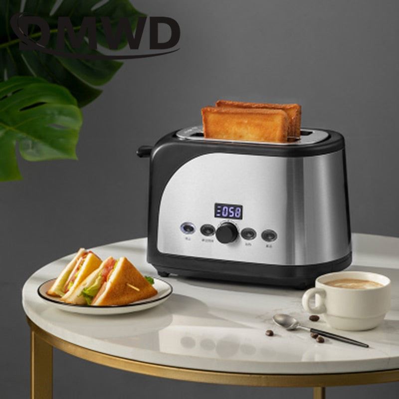 Stainless Steel Bread Maker Timer Electric Toaster Sandwich Toast Oven Grill 2 Slices Slot