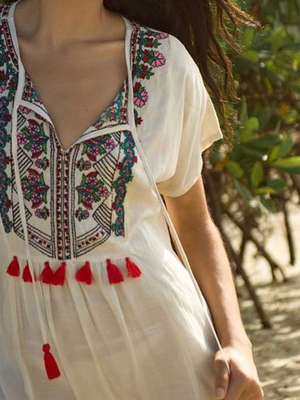 Short Sleeve Floral Casual Dresses