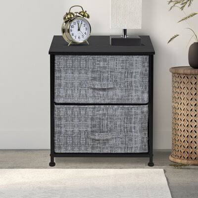 Treyvon 2 - Drawer Nightstand Rebrilliant Color: Black