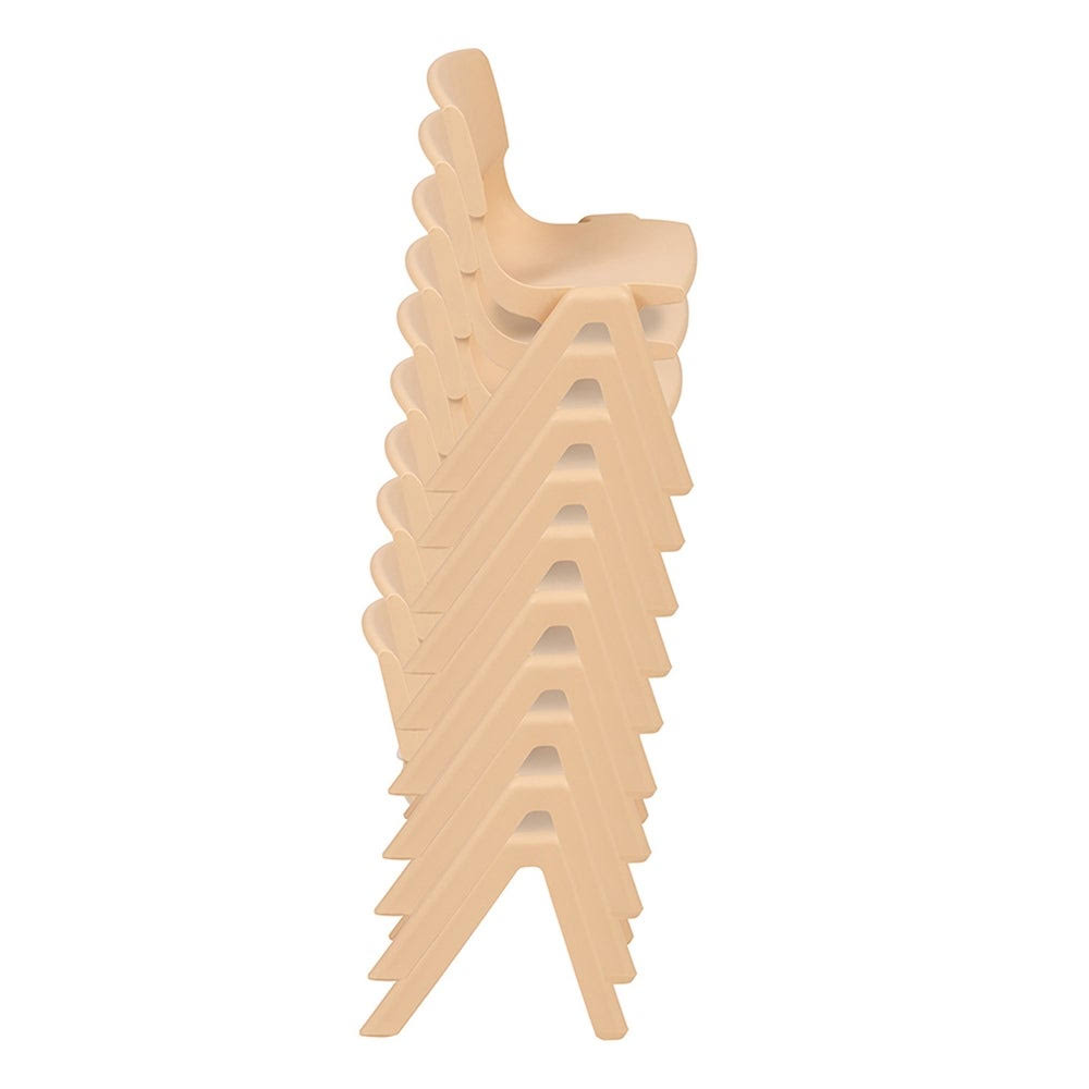 Offex 10.5x22H Natural Plastic Stackable School Chair - 2 Pack - 10.5x22