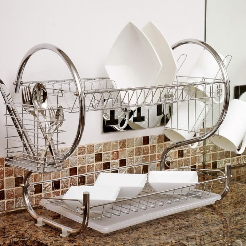 Kitchen Dish Rack Basket Galvanized Household Wash Great Kitchen Sink Dish Drain Drying Rack`