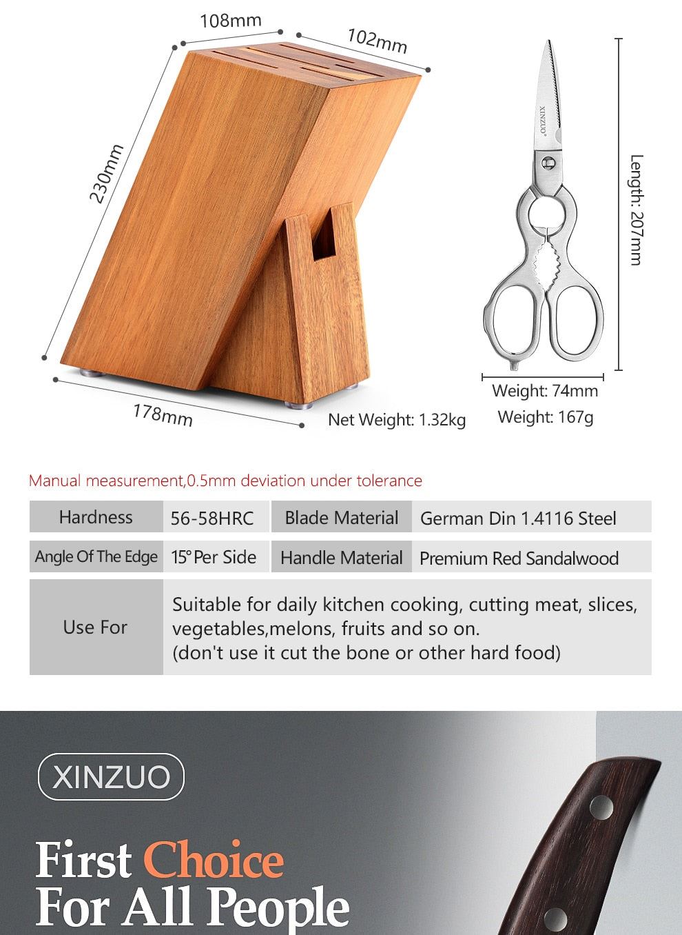 Professional Full 7 PCS Knife Set German 1.4116 Stainless Steel Kitchen Knives Sets Best Kitchen