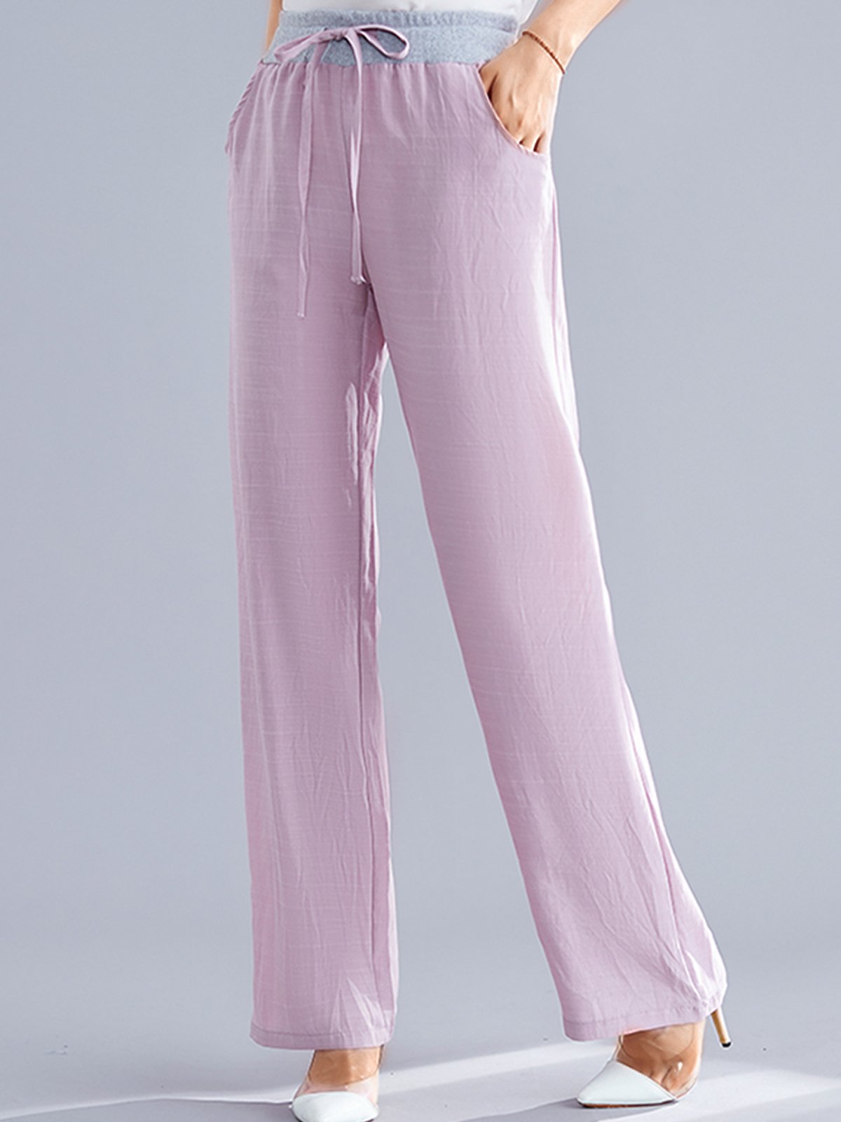 Plus Size Women Plain Casual Pants