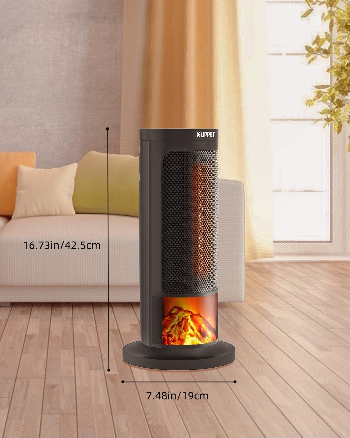 Space Heater with Remote Control – Oscillating/Black