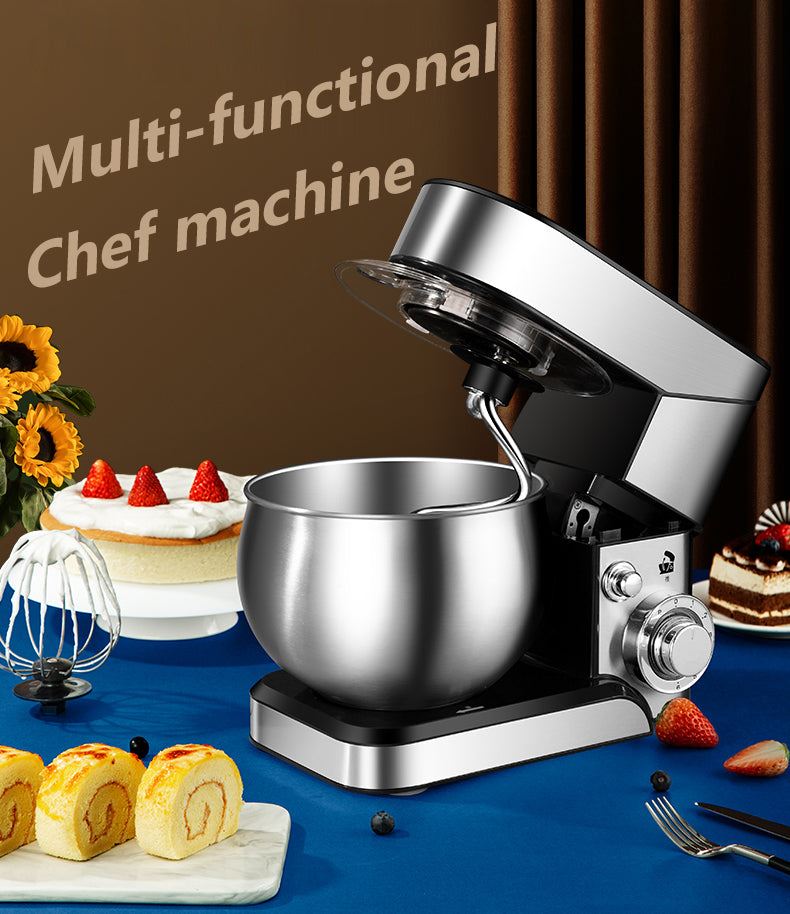 Electric Stand Food Mixer Stainless Steel Chef Machine 5L Bowl Cream Blender Knead Dough