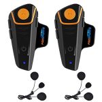 Fodsports BT-S2 Motorcycle Bluetooth intercom with FM and MP3 / 2 Pack Soft mic