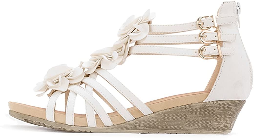 Women’s Summer T-Straps Buckle Design Fashion Wedge Heel Sandals