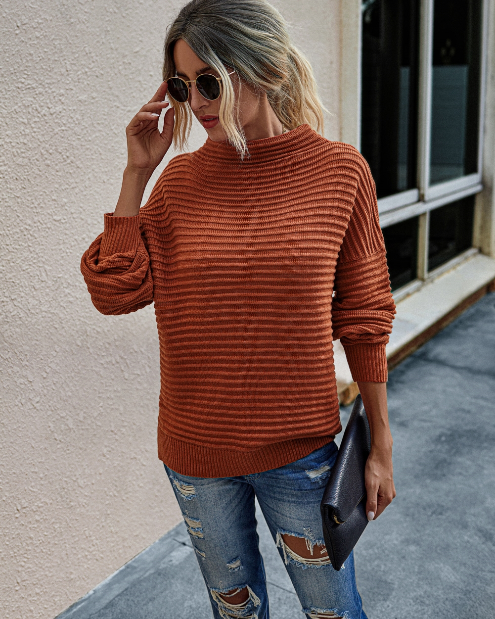 Autumn Stripes Regular Loose Knit Top