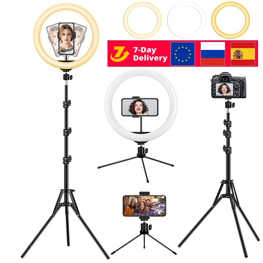 Selfie Ring Light With Tripod Photography Lighting Round Flash Ring Lamp Ring light for Tik Tok Youtube Video