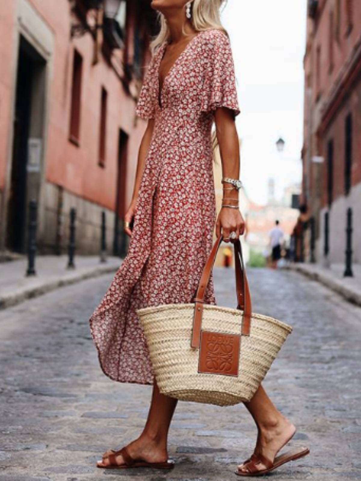 Printed Short Sleeve Swing Dresses