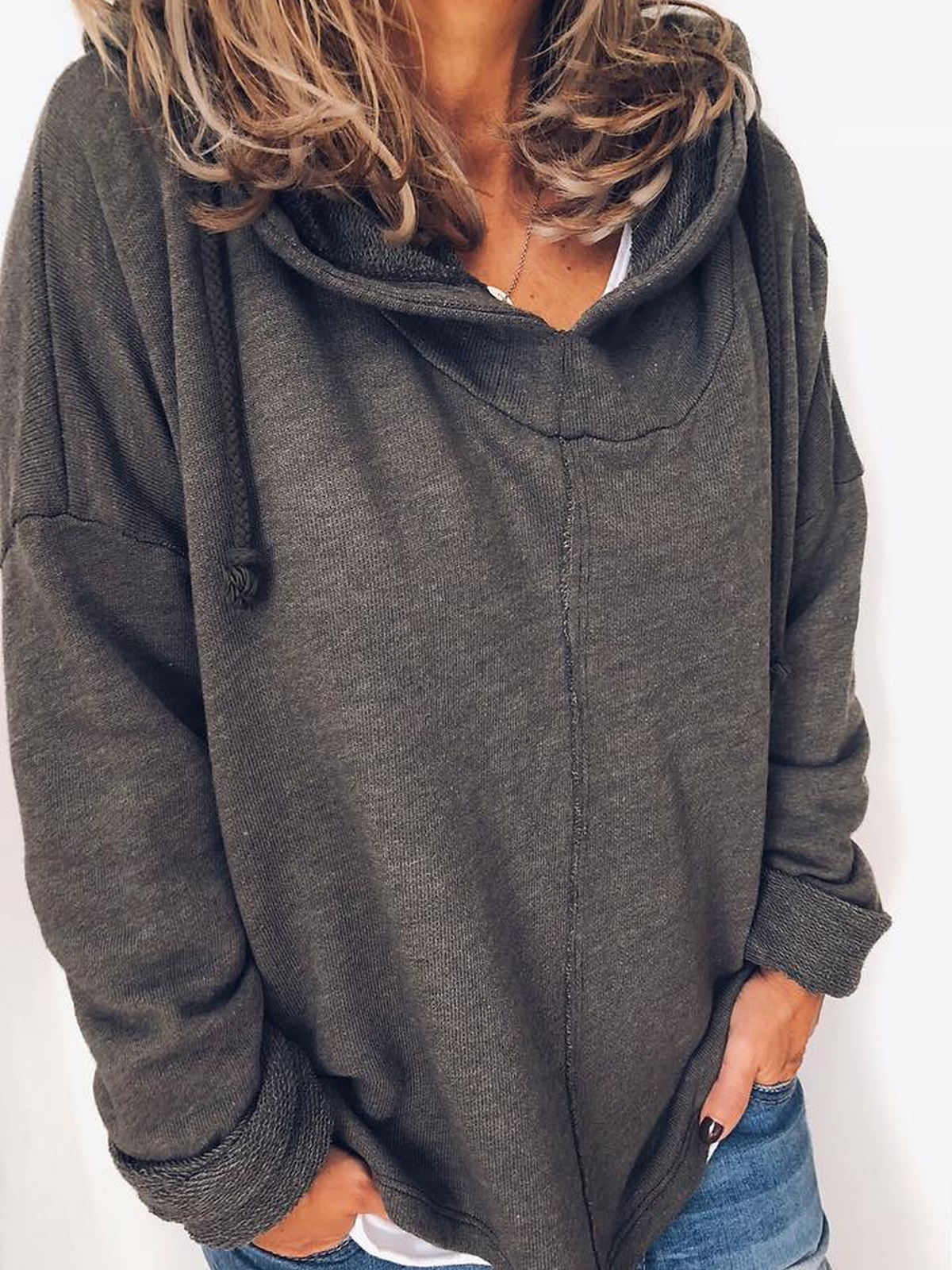 Solid Casual Cotton-Blend Shirts & Tops