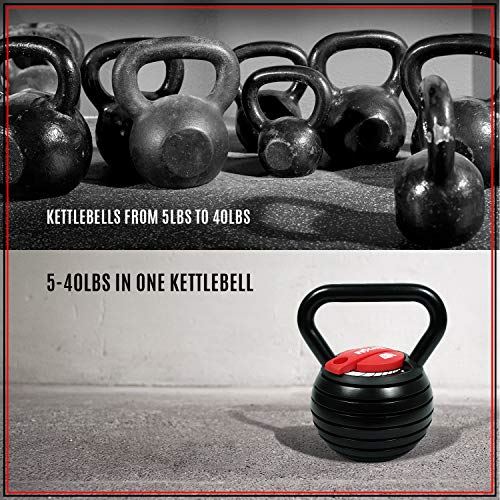 Yes4All 10-40lb Adjustable Kettlebell Weights –Cast Iron Kettlebell