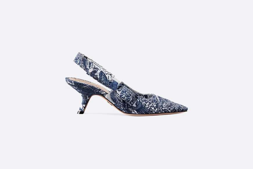 Sweet-D Slingback Pump Indigo Blue Wax Motif Canvas