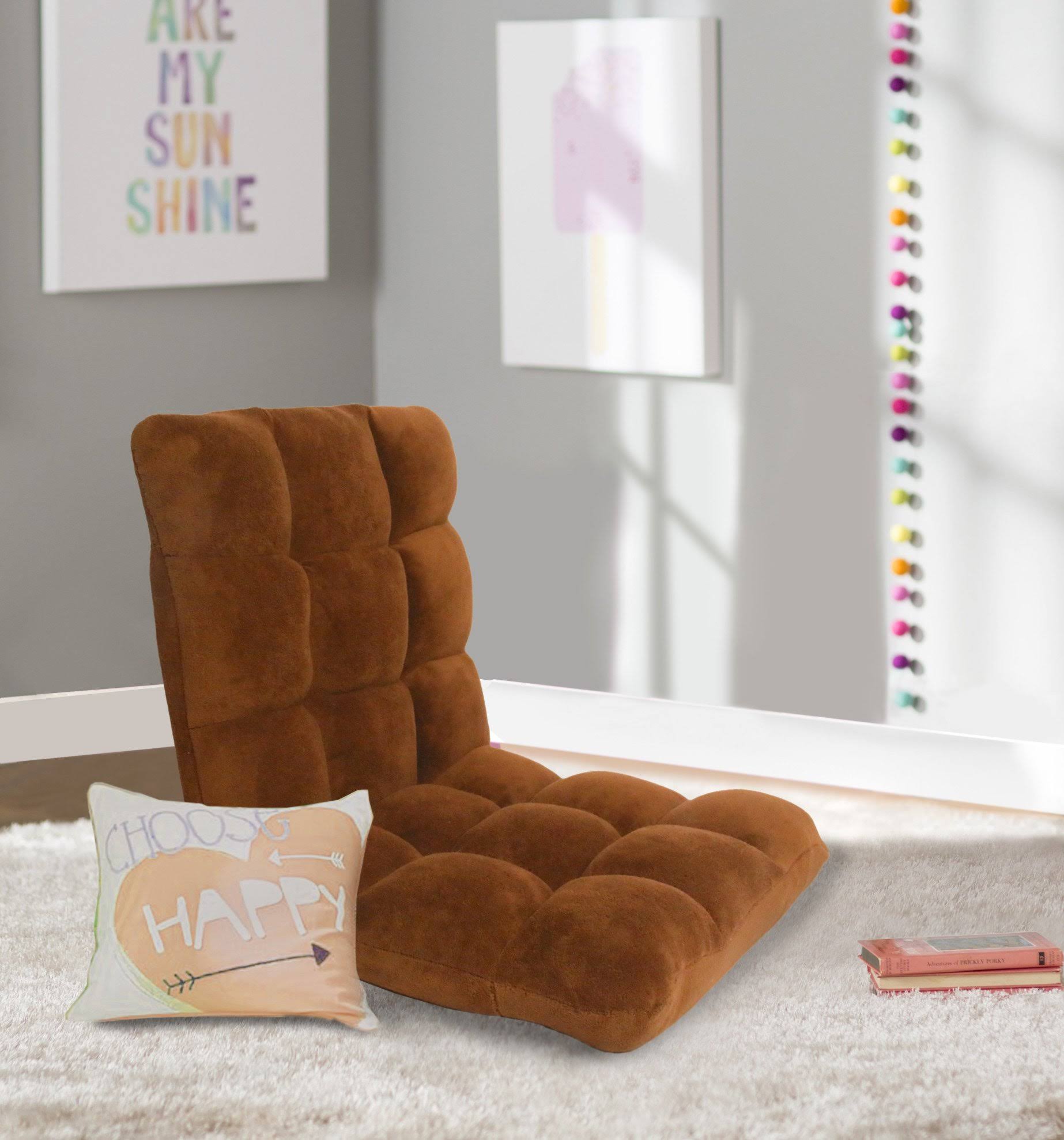 Chic Home Daphene Brown Microplush Armless Quilted Recliner Chair