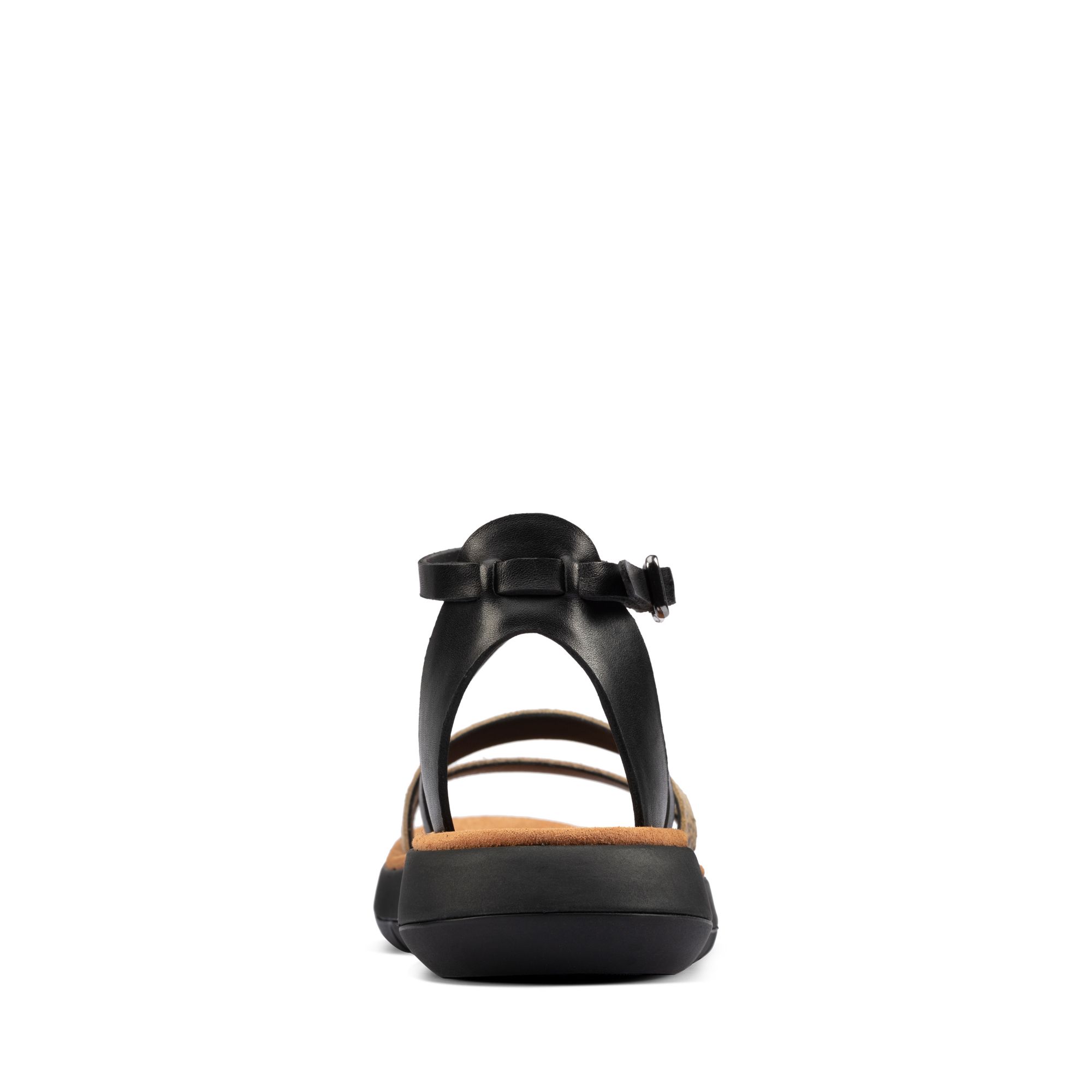 Women Sandals Jemsa Strap Black Combi Lea