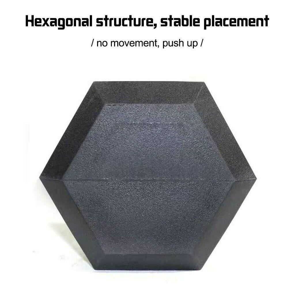 10Pair Rubber Dumbbells 5-50 lb with Dumbbells Rack Hexagonal Home Gym Equipment