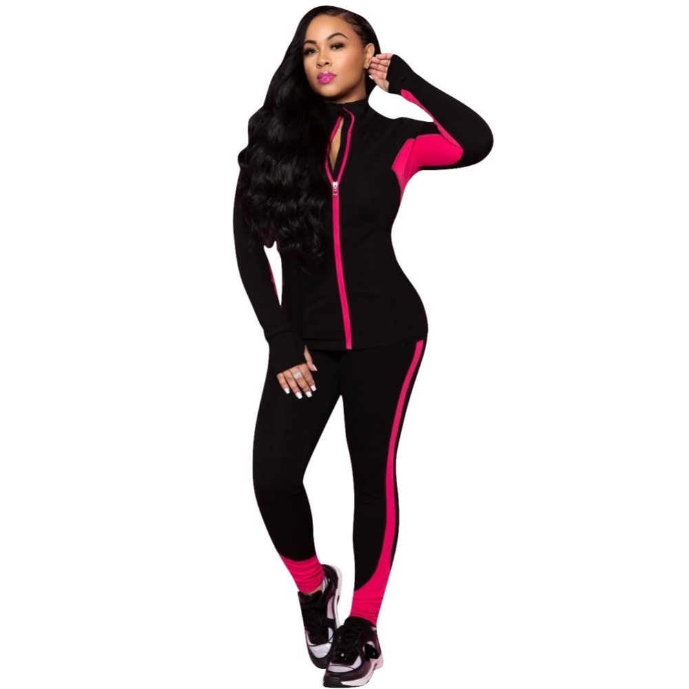 Autumn Contrast Zipper Tracksuit