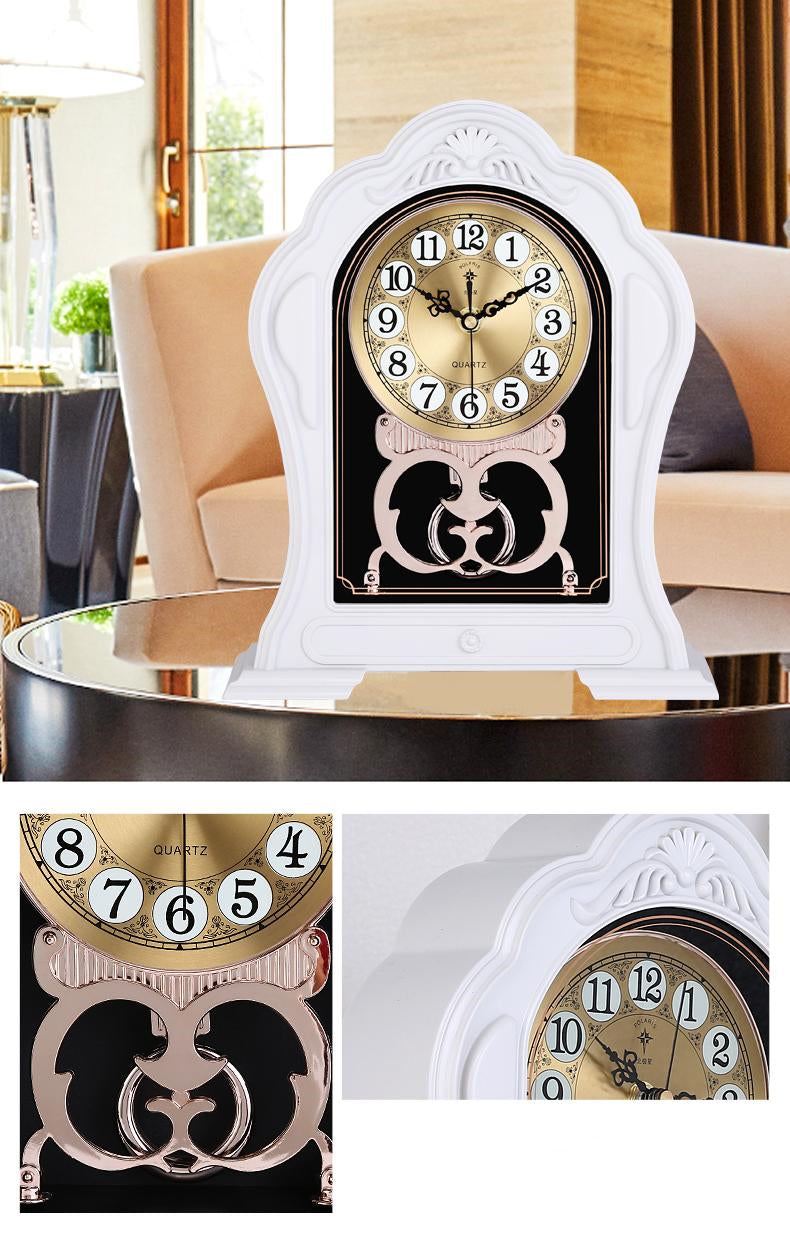 European Style Retro Living Room Household Clock With Solid Wood Clock