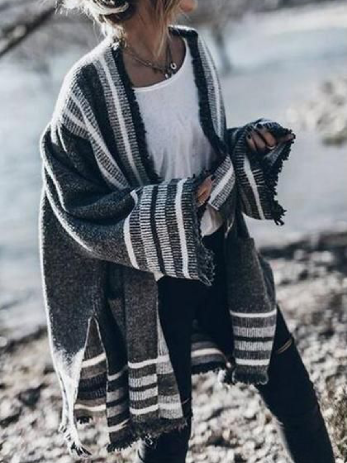 Shift Long Sleeve Striped Outerwear